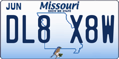 MO license plate DL8X8W