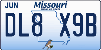 MO license plate DL8X9B