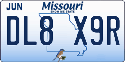 MO license plate DL8X9R