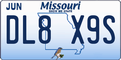 MO license plate DL8X9S