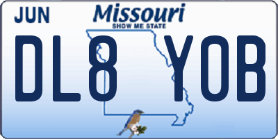 MO license plate DL8Y0B