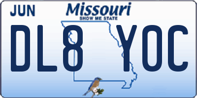 MO license plate DL8Y0C