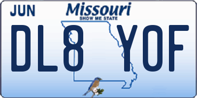 MO license plate DL8Y0F