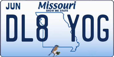 MO license plate DL8Y0G