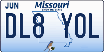MO license plate DL8Y0L