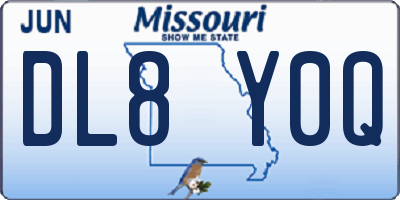 MO license plate DL8Y0Q