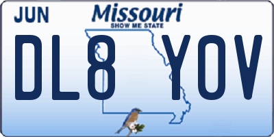MO license plate DL8Y0V