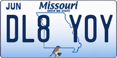 MO license plate DL8Y0Y