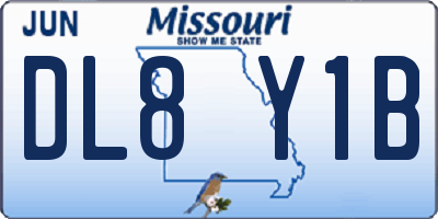 MO license plate DL8Y1B