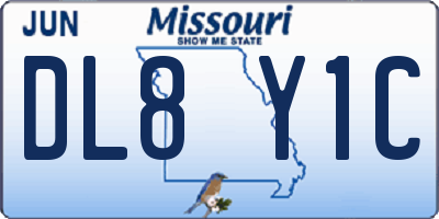 MO license plate DL8Y1C