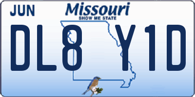 MO license plate DL8Y1D