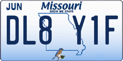 MO license plate DL8Y1F