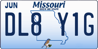MO license plate DL8Y1G