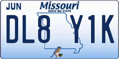 MO license plate DL8Y1K