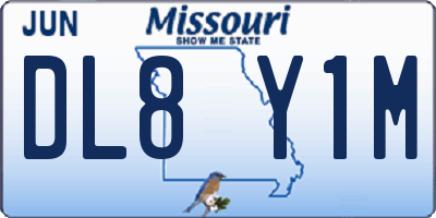 MO license plate DL8Y1M