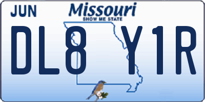 MO license plate DL8Y1R
