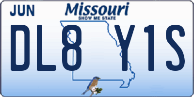 MO license plate DL8Y1S