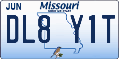 MO license plate DL8Y1T