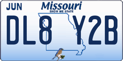 MO license plate DL8Y2B