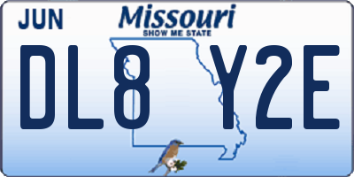 MO license plate DL8Y2E