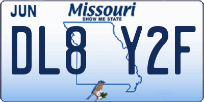 MO license plate DL8Y2F