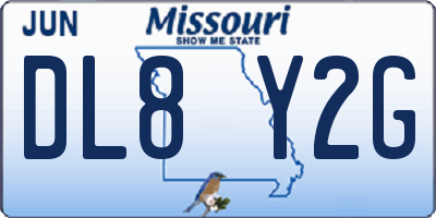 MO license plate DL8Y2G