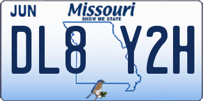 MO license plate DL8Y2H