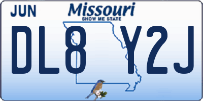 MO license plate DL8Y2J