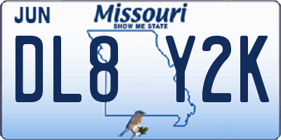 MO license plate DL8Y2K