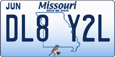 MO license plate DL8Y2L
