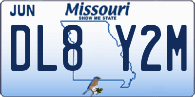 MO license plate DL8Y2M