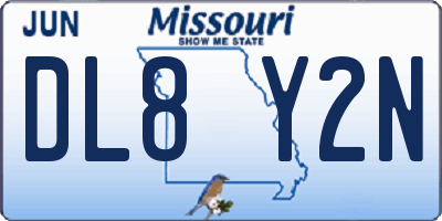 MO license plate DL8Y2N