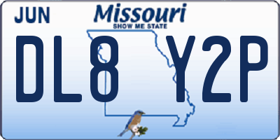 MO license plate DL8Y2P