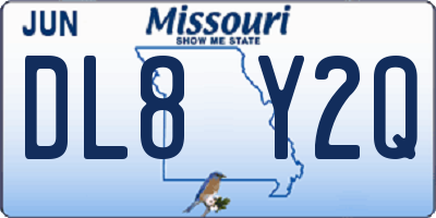 MO license plate DL8Y2Q