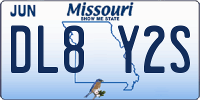 MO license plate DL8Y2S