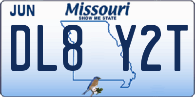 MO license plate DL8Y2T