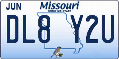 MO license plate DL8Y2U