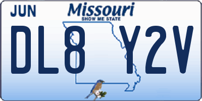 MO license plate DL8Y2V