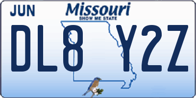 MO license plate DL8Y2Z