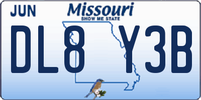 MO license plate DL8Y3B