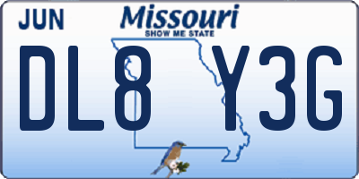MO license plate DL8Y3G
