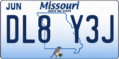 MO license plate DL8Y3J