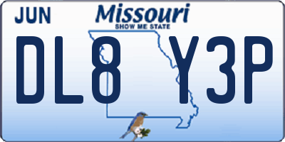 MO license plate DL8Y3P
