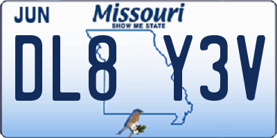 MO license plate DL8Y3V