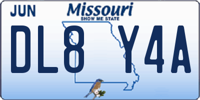 MO license plate DL8Y4A