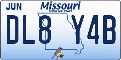 MO license plate DL8Y4B