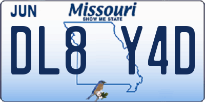 MO license plate DL8Y4D