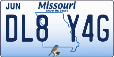 MO license plate DL8Y4G