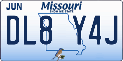 MO license plate DL8Y4J