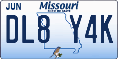 MO license plate DL8Y4K